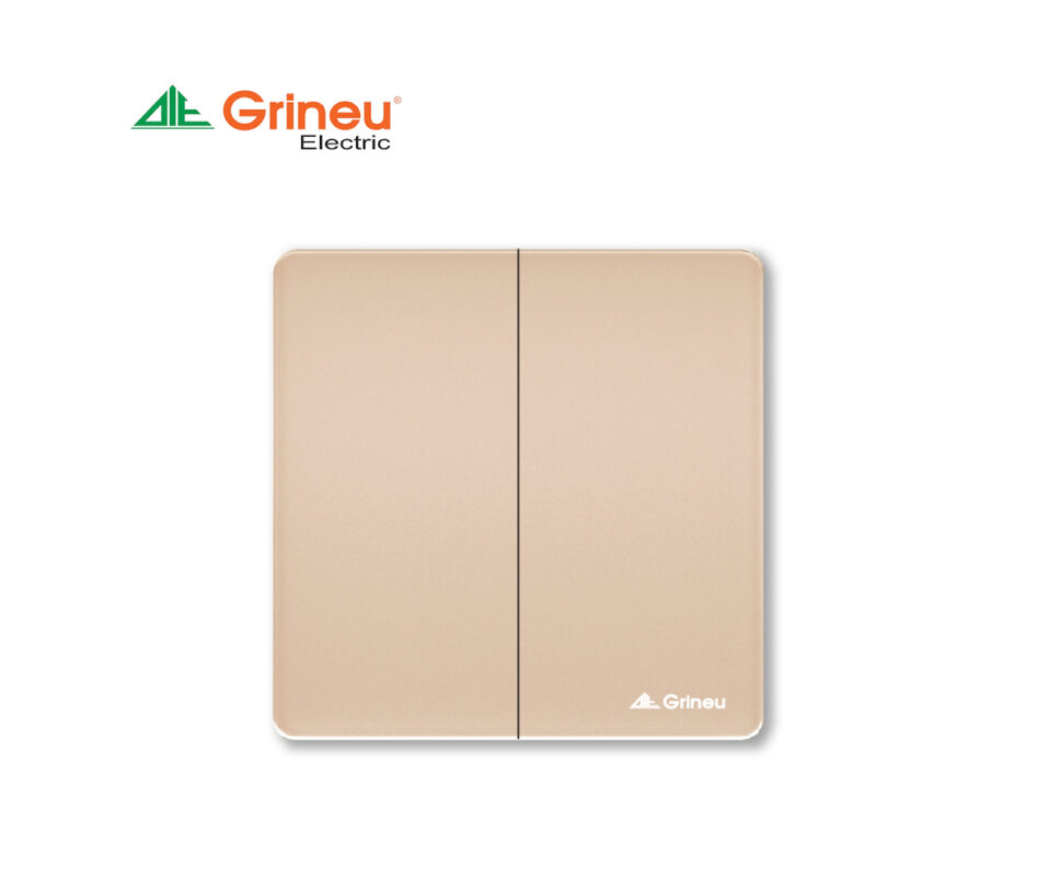 Mặt 2 công tắc 1 chiều Grineu