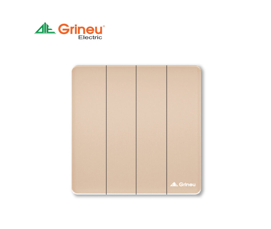 Mặt 4 công tắc 1 chiều Grineu