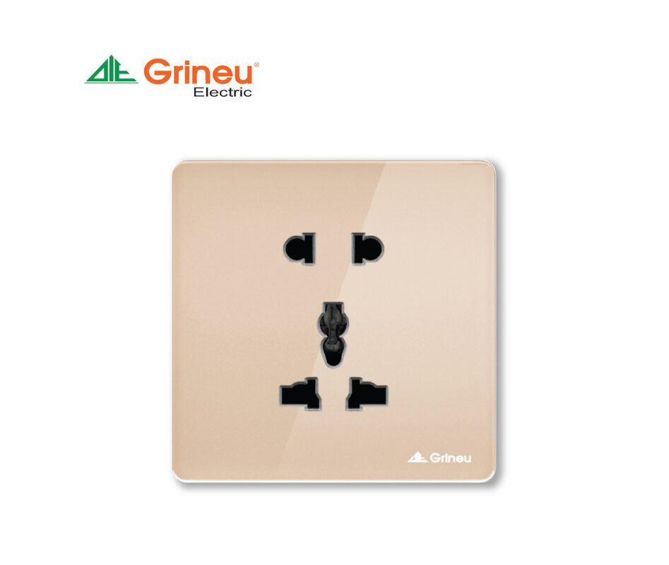 Mặt ổ cắm đa năng 20A Grineu – Mặt Kính