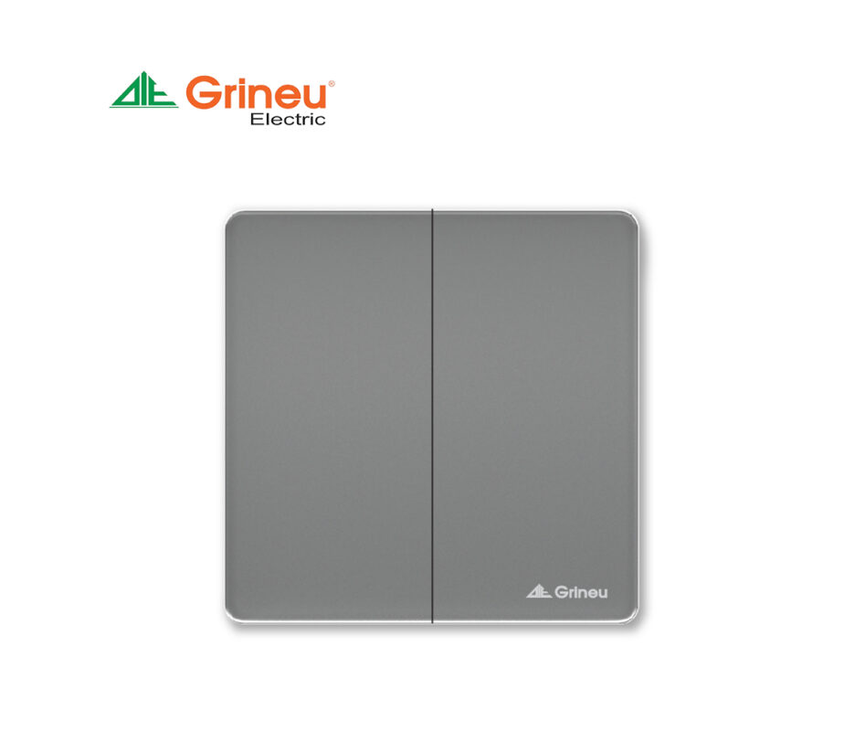 Mặt 2 công tắc 1 chiều Grineu