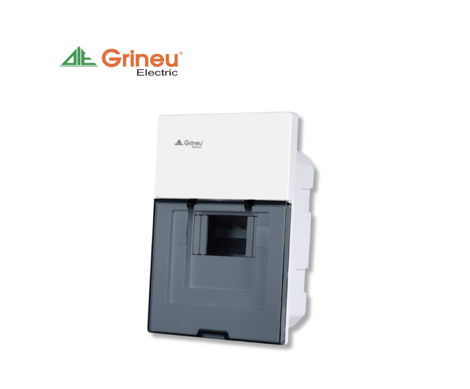 Tủ điện âm tường chứa MCB Grineu – Mặt kính GSPL