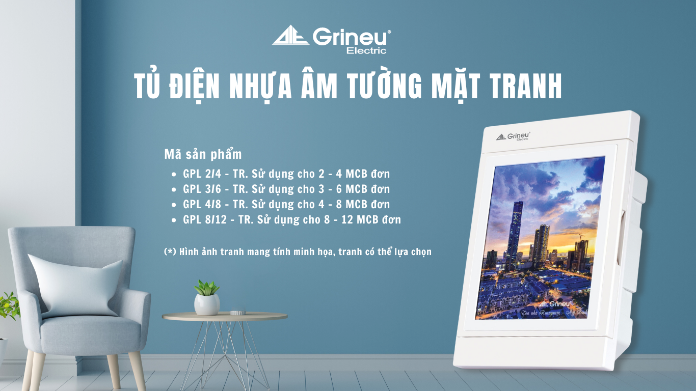 TỦ ĐIỆN ÂM TƯỜNG MẶT TRANH GRINEU