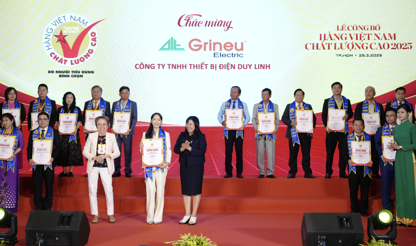 GRINEU VINH DỰ ĐẠT DANH HIỆU HÀNG VIỆT NAM CHẤT LƯỢNG CAO 2025